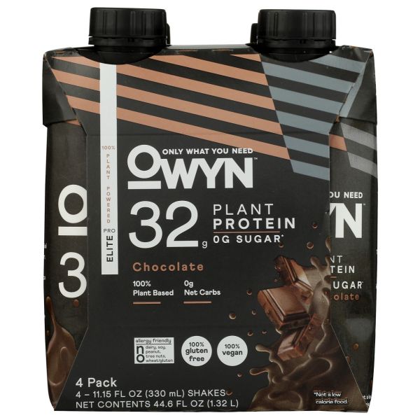 OWYN: Pro Elite Chocolate Protein Shake 4 Count, 44.6 fo