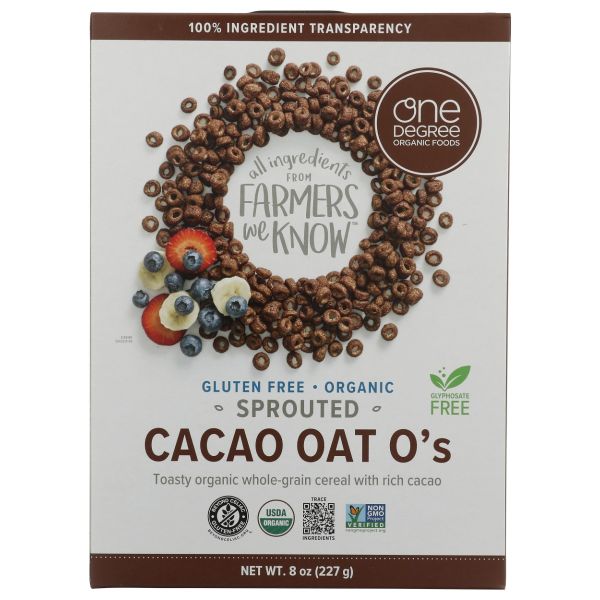 ONE DEGREE: Sprouted Cacao Oat Os, 8 oz