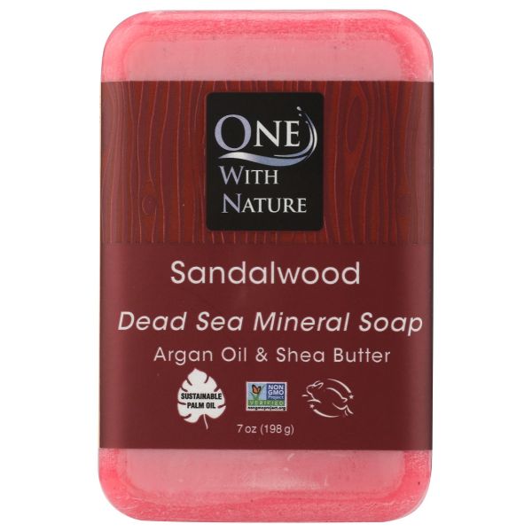 ONE WITH NATURE: Sandalwood Dead Sea Mineral Soap, 7 oz