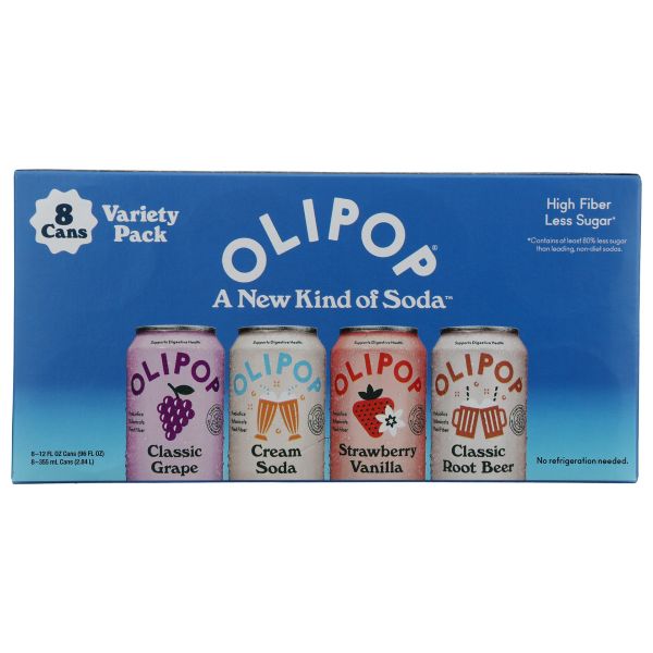 OLIPOP: Favorites Soda Variety Pack 8 Count, 96 fo