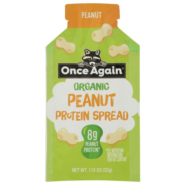 ONCE AGAIN: Organic Protein Peanut Spread Squeeze, 1.13 oz
