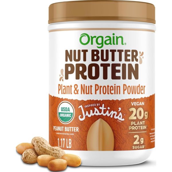 ORGAIN: Nut Butter Protein Powder Peanut Butter, 18.7 oz