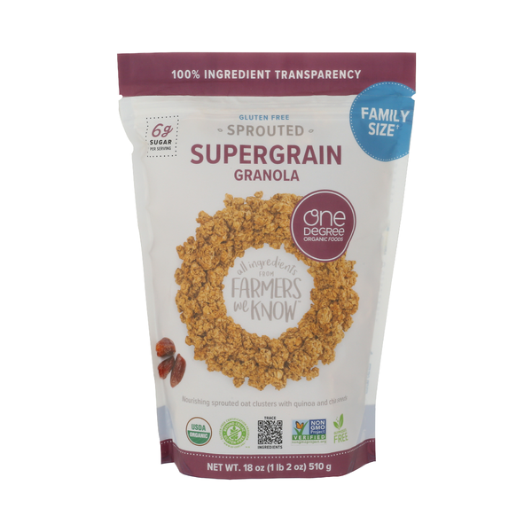 ONE DEGREE: Sprouted Supergrain Granola, 18 oz