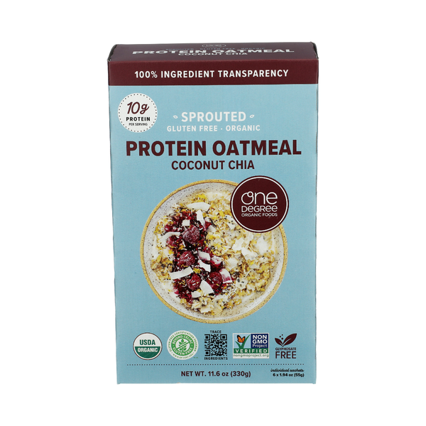 ONE DEGREE: Coconut Chia Protein Oatmeal, 11.6 oz
