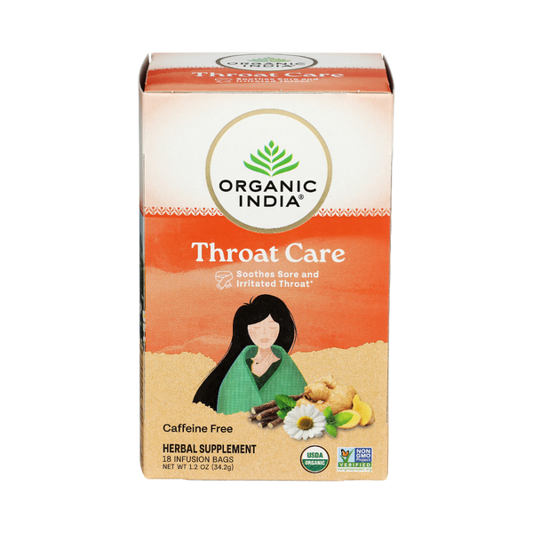 ORGANIC INDIA: Throat Care Herbal Tea, 18 bg