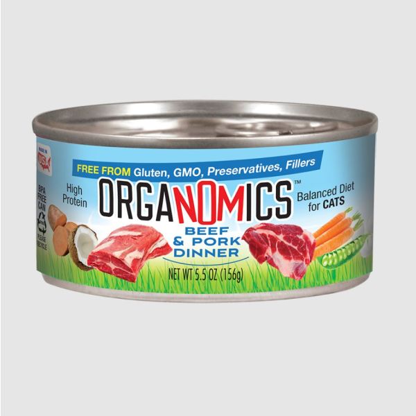 ORGANOMICS: Beef and Pork Dinner for Cats, 5.5 oz