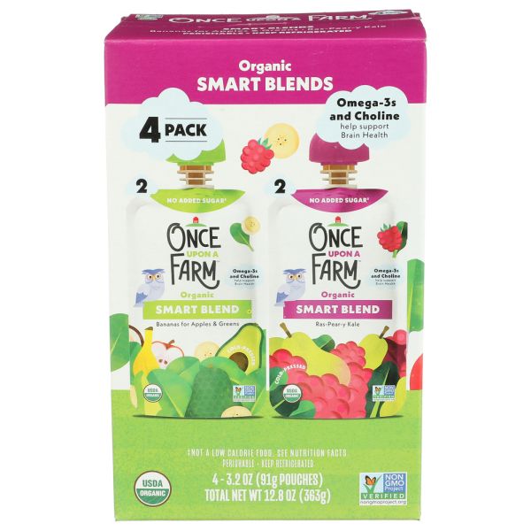 ONCE UPON A FARM: Bananas for Apples and Greens and Rasp Peary Kale 4 Count, 12.8 oz