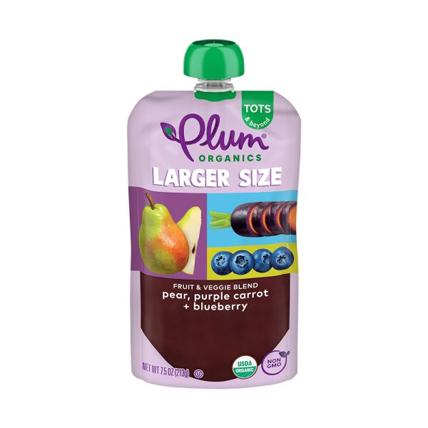 PLUM ORGANICS: Larger Size Pear Purple Carrot Blueberry, 7.5 oz