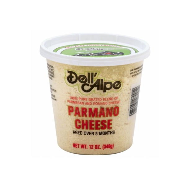 DELL ALPE: Grated Parmano Cheese, 12 oz