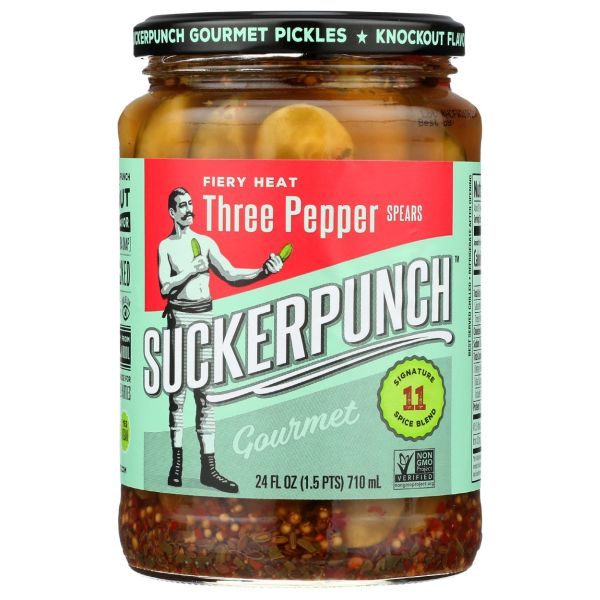 SUCKERPUNCH: Fiery Heat Three Pepper Spears, 24 oz