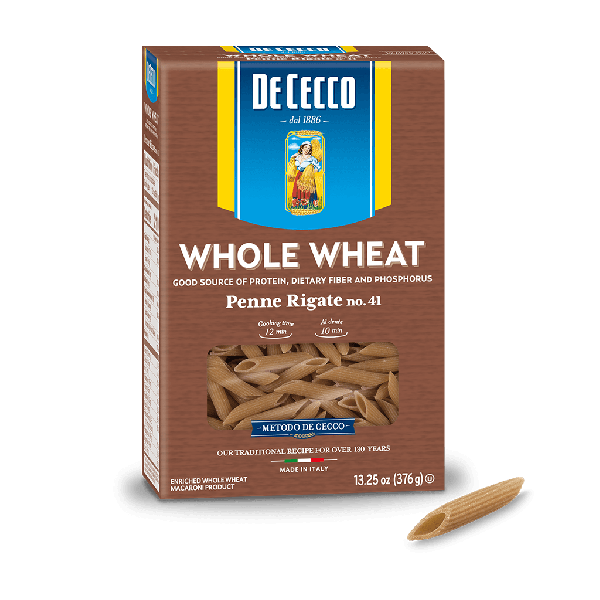 DE CECCO: Penne Rigate No 41 100 Percent Whole Wheat, 13.25 oz