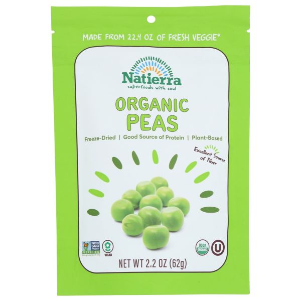 NATIERRA: Organic Freeze Dried Peas, 2.2 oz