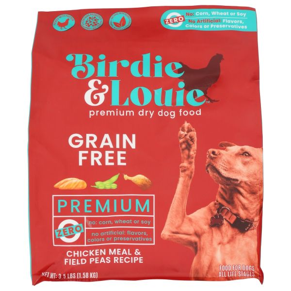 BIRDIE & LOUIE: Chicken Meal and Field Peas Recipe Dry Dog Food, 3.5 lb