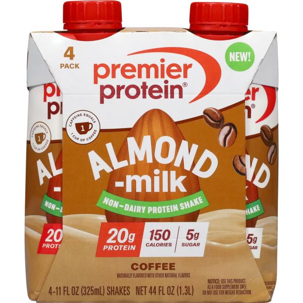 PREMIER PROTEIN: Coffee Almondmilk 4 Count, 44 fo