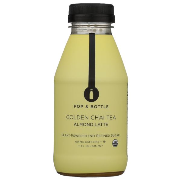 POP AND BOTTLE: Golden Chai Tea Almond Latte, 11 oz