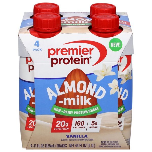 PREMIER PROTEIN: Vanilla Almondmilk 4 Count, 44 fo