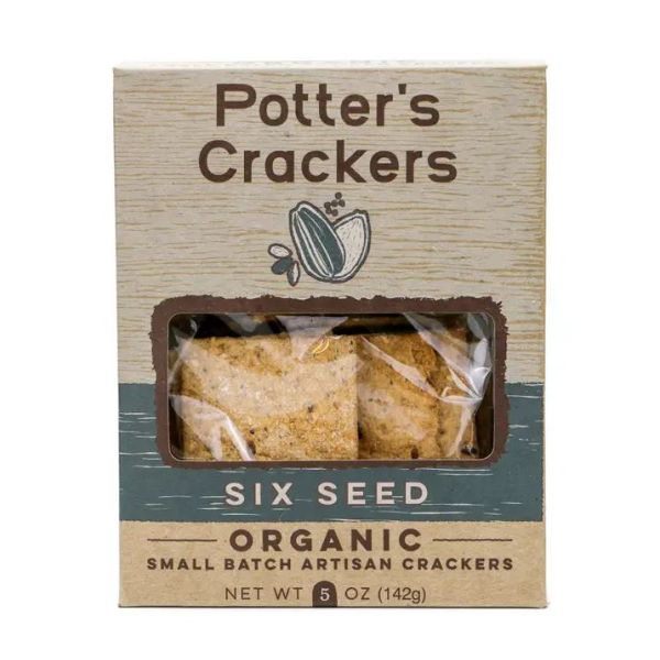 POTTERS CRACKERS: Six Seed Organic Artisan Crackers, 5 oz