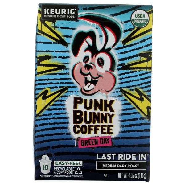 PUNK BUNNY COFFEE: Last Ride In Dark Roast Kcup Coffee, 10 ea