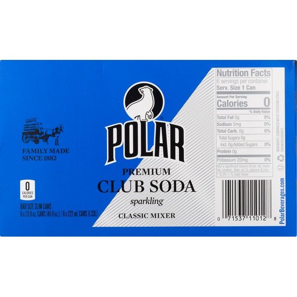 POLAR MIXERS: Club Soda Mixer 6 Count, 45 fo
