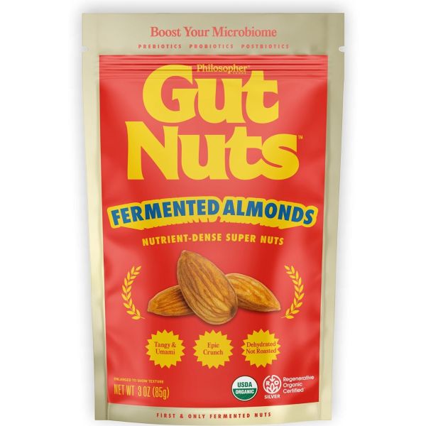 PHILOSOPHER FOODS: Gut Nuts Fermented Almonds, 3 oz