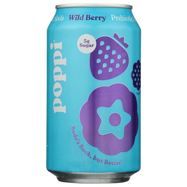 POPPI: Wild Berry Prebiotic Soda, 12 fo