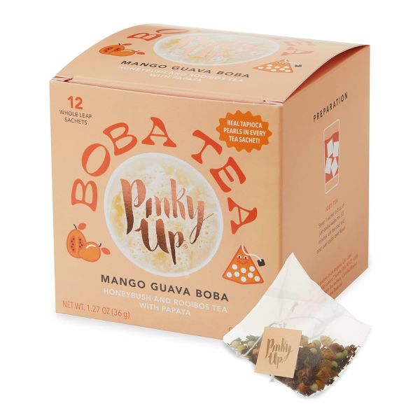 PINKY UP: Mango Guava Boba Tea, 12 pk