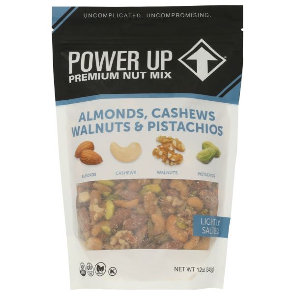 POWER UP: Almonds Cashews Walnuts and Pistachios Nut Mix, 12 oz