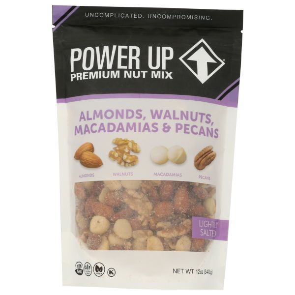 POWER UP: Almonds Walnuts Macadamias and Pistachios Nut Mix, 12 oz
