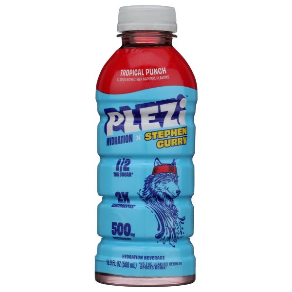 PLEZI: Tropical Punch Hydration Beverage, 16.9 fo