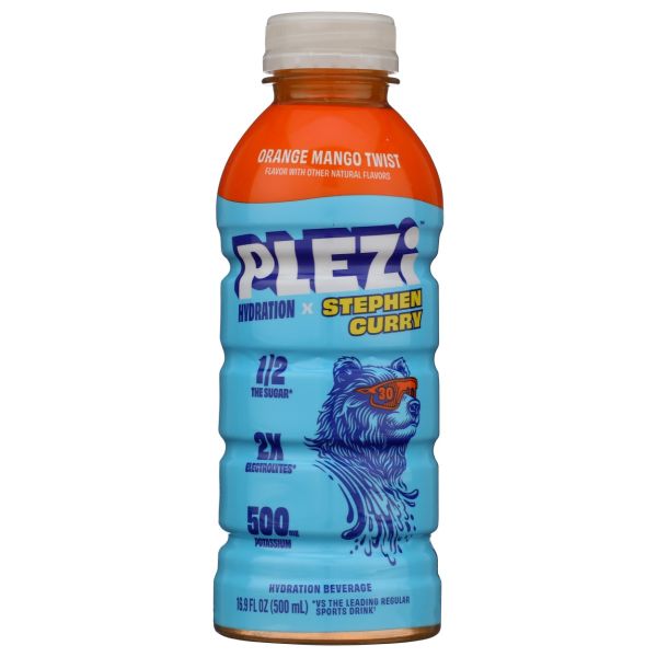PLEZI: Orange Mango Twist  Hydration Beverage, 16.9 fo