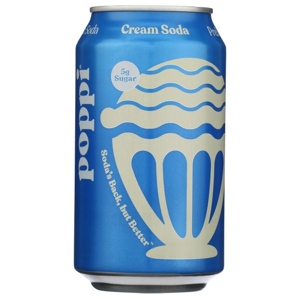 POPPI: Cream Soda Prebiotic Soda, 12 fo