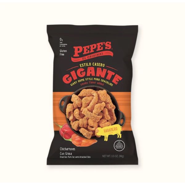 PEPES EL ORIGINAL: Spicy Habanero Gigante Cracklins, 3.5 oz