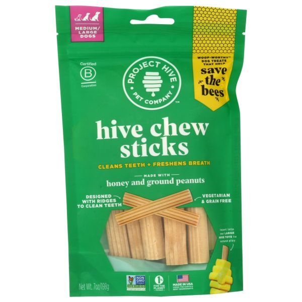 PROJECT HIVE PET COMPANY: Hive Chew Sticks Large, 7 oz