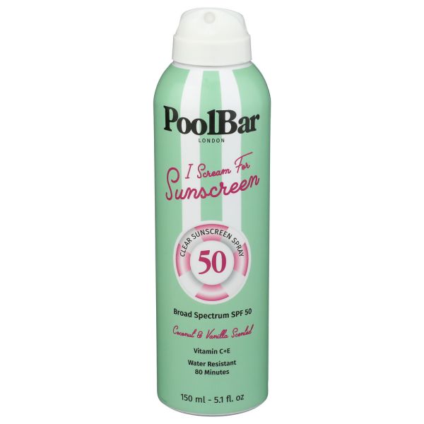 POOLBAR: Clear SPF 50 Sunscreen Spray, 5.1 oz