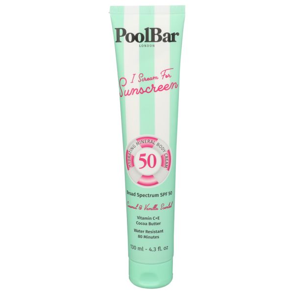 POOLBAR: Clear SPF 50 Sunscreen Body Cream, 4.3 oz