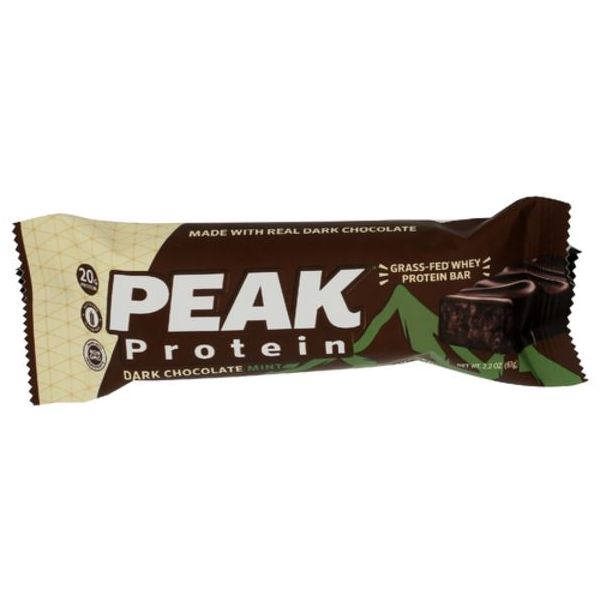 PEAK PROTEIN: Dark Chocolate Mint Bar, 2.2 oz
