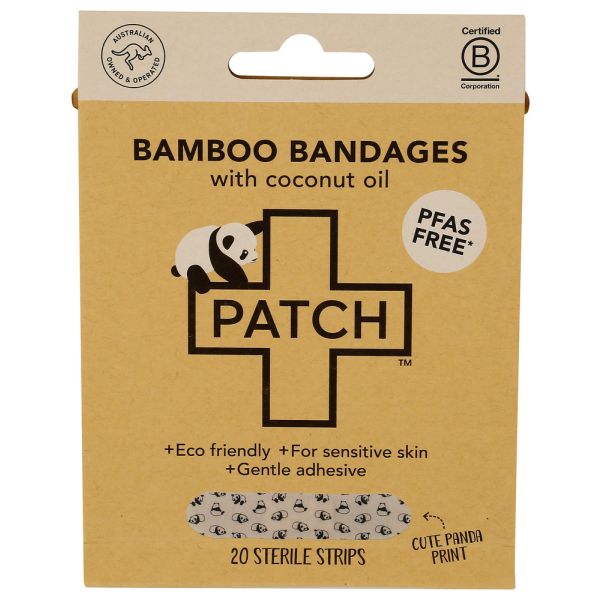 PATCH: Bamboo Strip Bandages with Coconut Oil, 20 pc