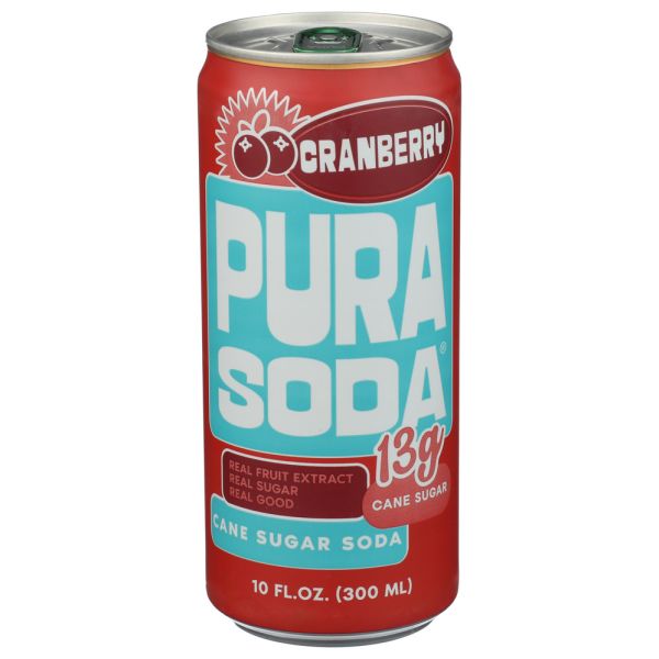 PURA SODA: Cranberry Soda, 10 fo