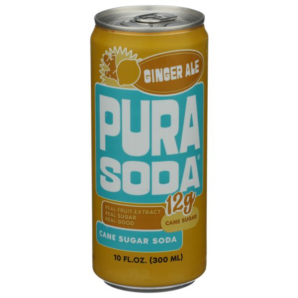 PURA SODA: Ginger Ale Soda, 10 fo