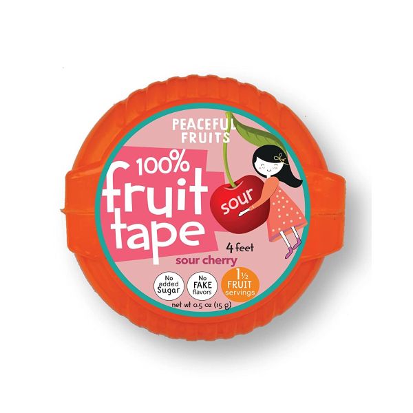 PEACEFUL FRUITS: Sour Cherry Candy Fruit Tape, 0.5 oz