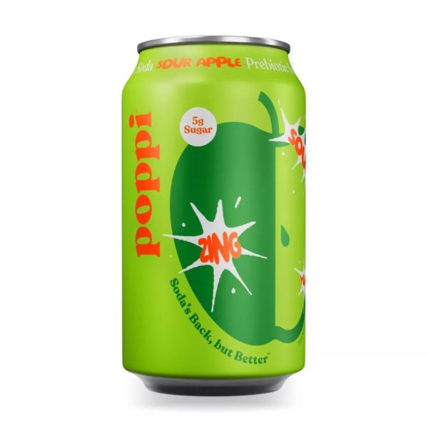 POPPI: Sour Apple Prebiotic Soda, 12 fo