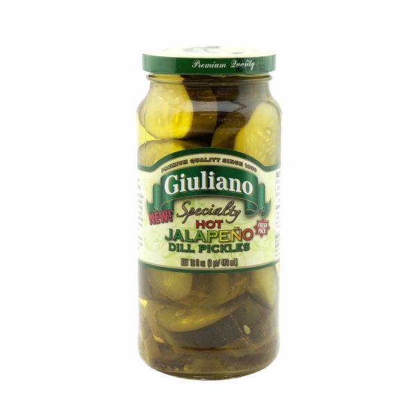 GIULIANO: Hot Jalapeno Dill Pickles, 16 oz