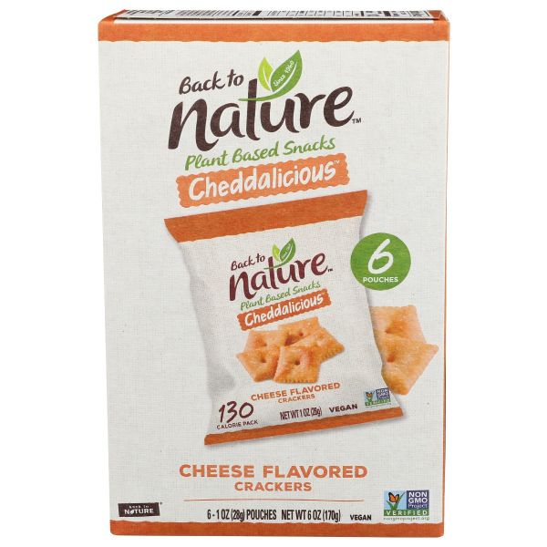 BACK TO NATURE: Cracker Cheddar 6Pk, 6 oz