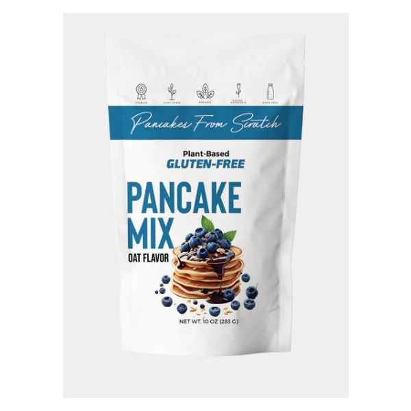 PANCAKES FROM SCRATCH: Vegan Gluten Free Oat Pancake and Waffle Mix, 10 oz