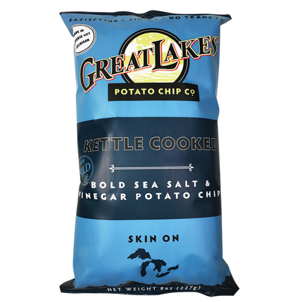 GREAT LAKES POTATO: Bold Sea Salt and Vinegar Potato Chips, 8 oz