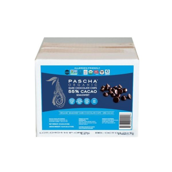 PASCHA: Chocolate Chip 55% Cacao Organic Bulk, 10 lb