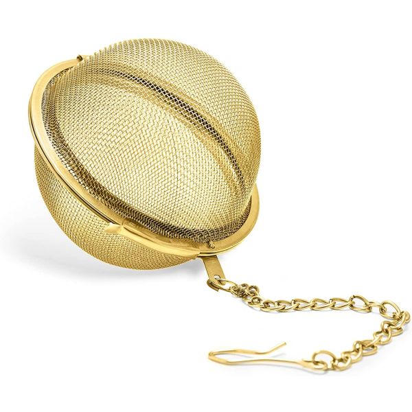 PINKY UP: Tea Infuser Ball Gold, 1.8 in