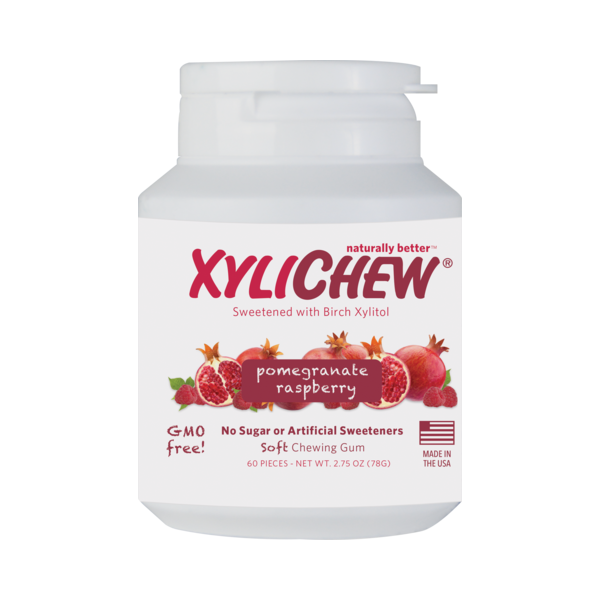 XYLICHEW: Pomegranate Raspberry Gum No Sugar, 60 pc