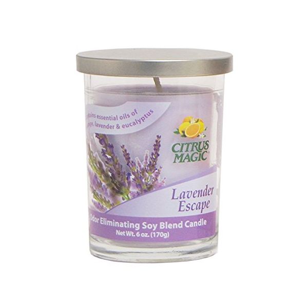 CITRUS MAGIC: Odor Eliminating Candle Lavender, 6 oz