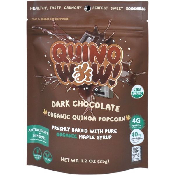 QUINOWOW: Dark Chocolate Popcorn, 1.2 oz